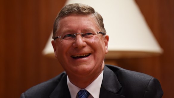 Denis Napthine has his portrait taken in Parliament House a week before the 2014 election, which Labor won. 