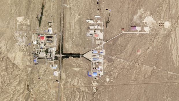 An image of the laser facility in Xinjiang, China, taken on July 22, 2021 by Planet Labs.