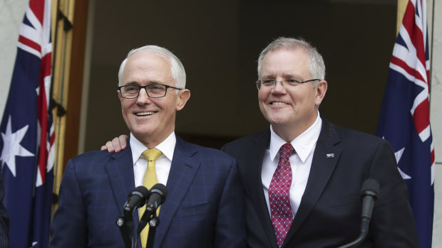 Malcolm Turnbull and Scott Morrison worked closely as prime minister and treasurer but have fallen out since the 2018 leadership switch. 