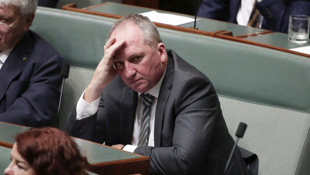 Nationals MP Barnaby Joyce during a condolence motion for the Australian bushfires on Tuesday.