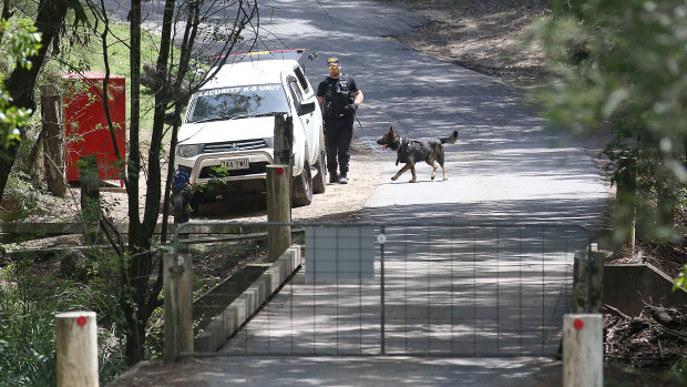 Private security is seen at the Meramist Abattoir on Friday.