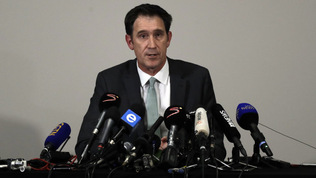 Sorry times: Australian cricket chief James Sutherland.