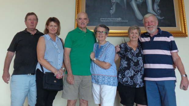Bryan and Mary Walsh from Mount Gambier, Brian and Anne Stock from Brisbane and Sandy and Mike Smith from Bli Bli are among 39 Australians hoping to return after being quarantined in Cambodia.