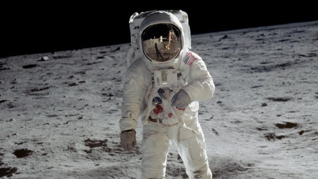 Been there: Apollo 11 astronaut Buzz Aldrin walks on the moon.