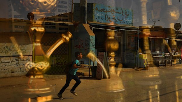 The "Shams Elysee" shopping street in Zaatari Camp in Jordan.
