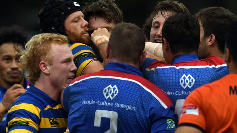 Bruising encounters: The Manly Marlins and Sydney University have already had two tough battles in 2018.