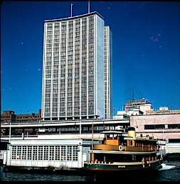 “Ferry Kameruka and new AMP building, August 18, 1962”