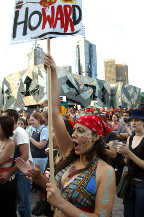 Protests against the Iraq War in 2003.