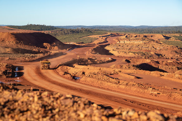 South32 mines bauxite at Boddington, 130km south east of Perth.