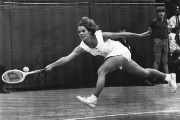 Evonne Goolagong at Wimbledon in 1971.