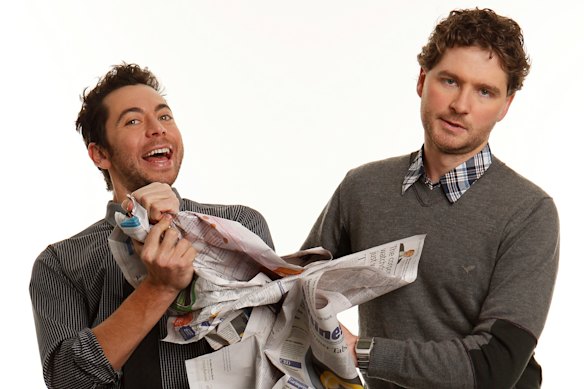 James Mathison and Charlie Pickering, two of the early hosts of what was then The 7pm Project. 
