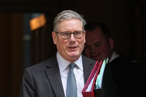 Britain’s Prime Minister Keir Starmer leaves 10 Downing Street on Wednesday.