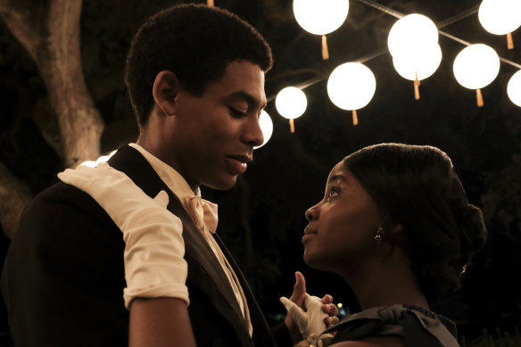 Caesar (Aaron Pierre) and Cora (Thuso Mbedu) in The Underground Railroad.