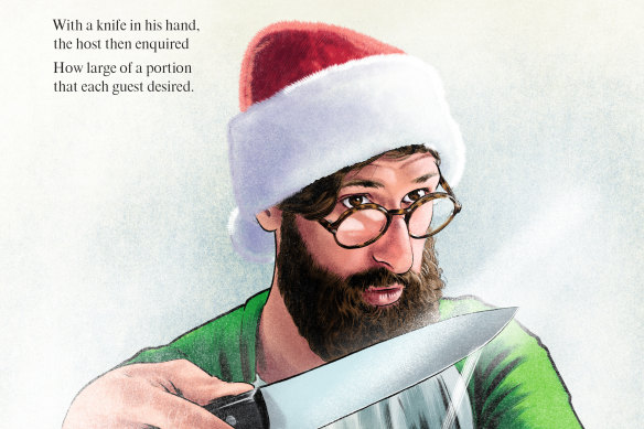 Mark Samual Bonanno in a page from Aunty Donna’s Always Room for Christmas Pud.