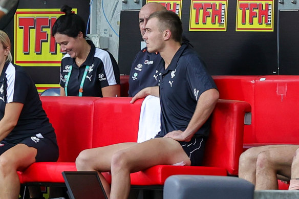 Patrick Cripps was sidelined with a hamstring injury.