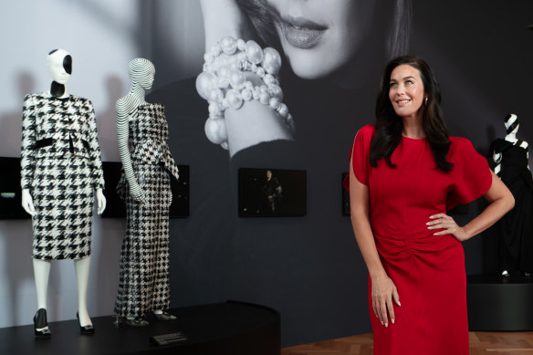 Former store ambassador Megan Gale at a preview of the David Jones archival collection donated to the Powerhouse, held at the Sydney flagship.