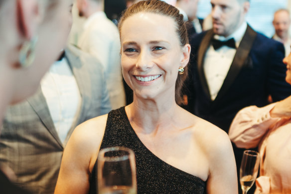 Julie Niland, restaurateur behind two-hatted Paddington restaurant Saint Peter, who accepted the Chef of the Year award on behalf of husband Josh. 