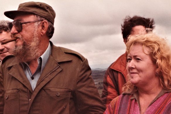Jo Connolly in Cuba with Ramon Castro Ruz, a brother of the country’s long-time leader Fidel Castro, in the 1980s.