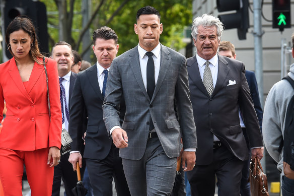 Israel Folau arriving at the Federal Circuit Court in Melbourne earlier this week.