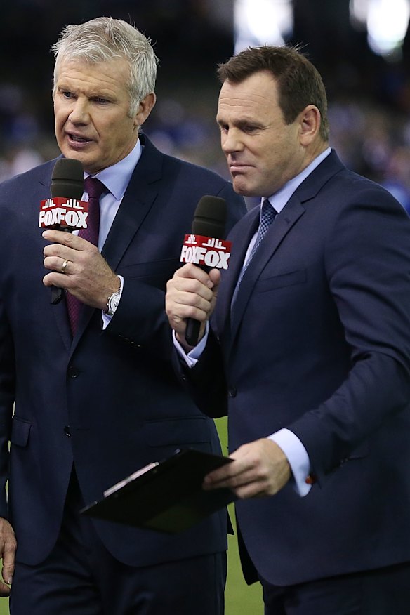 Commentator David King with CTE victim, the late Danny Frawley.
