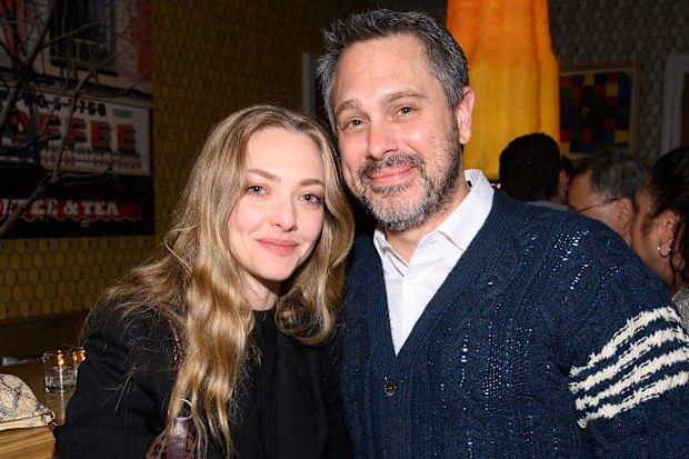 NEW YORK, NEW YORK - NOVEMBER 16: Amanda Seyfried and Thomas Sadoski attends the Devotion NY VIP Screening Event at Crosby Street Hotel on November 16, 2022 in New York City. (Photo by Dave Kotinsky/Getty Images for Sony Pictures)