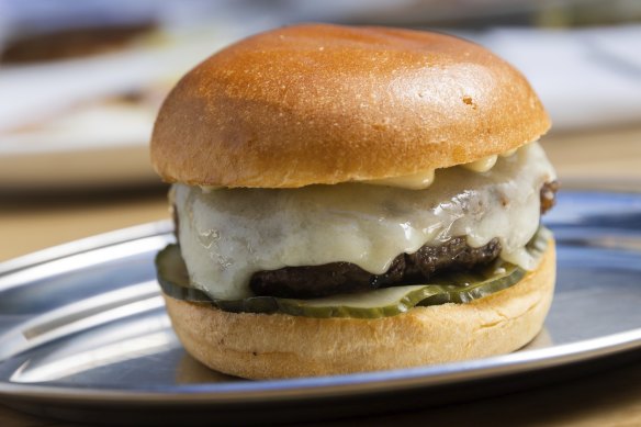 The burger with molten raclette at Pony, Armadale.