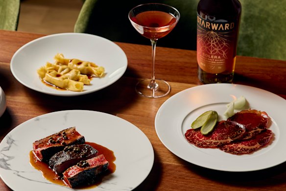 Westholme wagyu and Starward whisky are highlighted across a five-course degustation at Society.