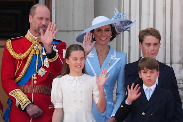 William and Catherine and their three children Princess Charlotte and Princes George and Louis.