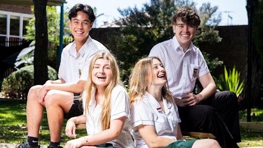 South Sydney High School students Duc Nguyen, Ryan Weatherstone, Laila Nekrasova and Jo Roberts.