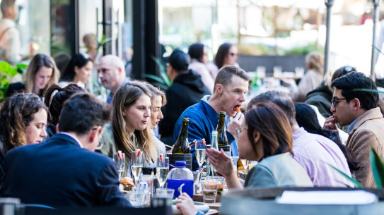 Restaurants and cafes at Barangaroo are becoming busier as COVID-19 restrictions ease.