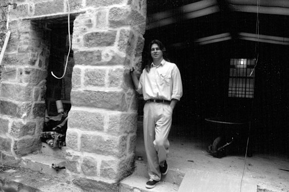 Neil Perry amid renovation rubble at the original Rockpool site at the Rocks in 1988.