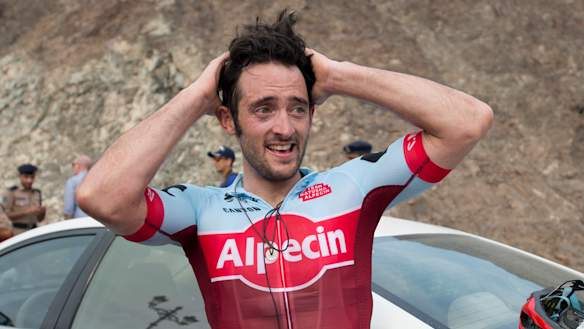 Canberra cyclist Nathan Haas on podium at Tour de Suisse