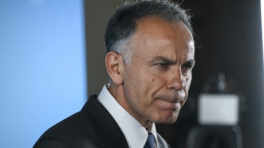 John Pesutto at a press conference announcing he wants to stay on as leader.