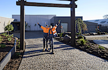 The Block was business as usual for Han and Can - and that meant hard work with sporadic bursts of panic.</p><p>With the help of landscape extraordinaire Christian Jenkins, Han and Can were continuing the Japanese-inspired garden from their backyard in their front yard. </p><p><a href="https://stream.9now.com.au/FcGBvu6fmNb" title="Stream every episode ever of The Block for free on 9Now." target="_blank" rel=""><strong><em>Stream every episode ever of The Block for free on 9Now.</em></strong></a></p><p>The pièce de résistance of their front yard and facade was the massive torii gate that stood tall and proud at the entrance. </p><p>Would this be the finale finish the girls were hoping for or one last flop? </p><p>Scroll through to see</p>