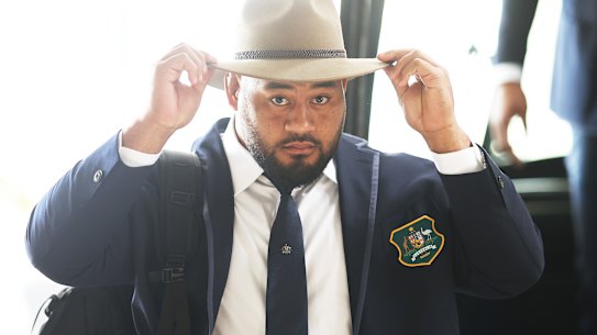 Wallabies prop Taniela Tupou. 