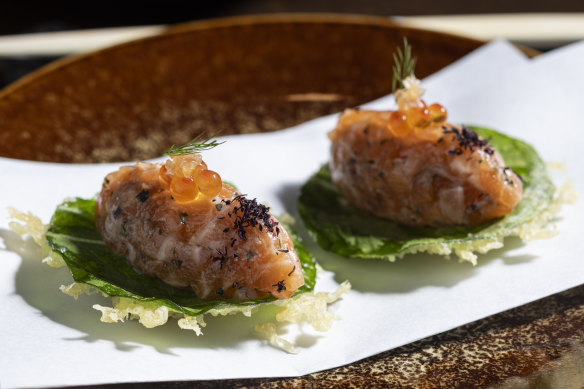 Salmon tartare is very French, but the seasoning takes its inspiration from Japan.