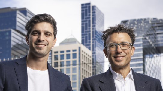 Afterpay’s Nick Molnar and Anthony Eisen in Sydney. 