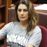 Senator Lidia Thorpe wore a “Gammin” t-shirt in the Senate on Monday.