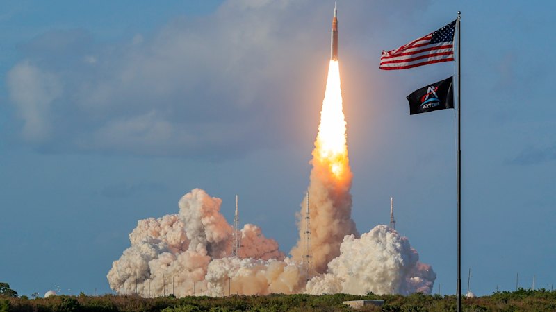 NASA blasts off to the moon with first crew in decades
