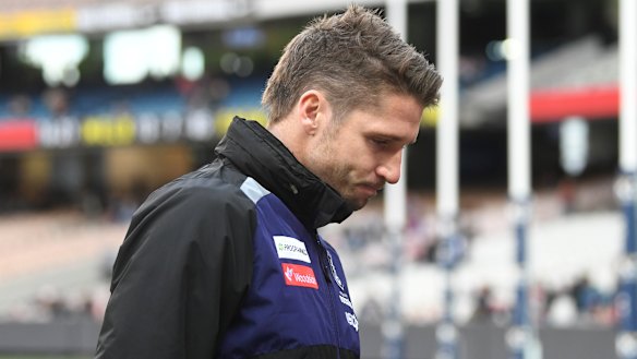 Season over: Luckless Fremantle forward Jesse Hogan.