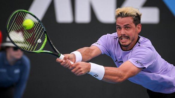 Never say die: Bolt ruthlessly hunted the ball.