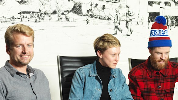 99Designs chief executive Patrick Llewellyn (L).  