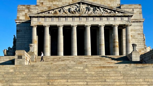 Shrine of Remembrance chief executive Dean Lee is left to survey the mess left behind. 