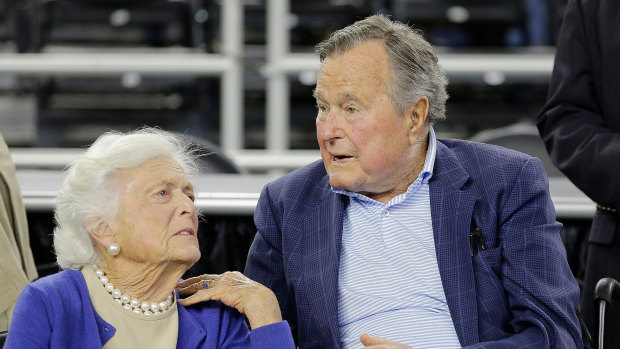 Barbara Bush with her husband former US president George HW Bush in 2015.
