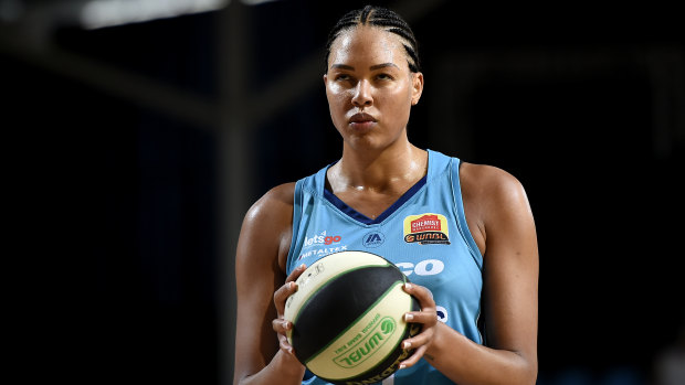 Liz Cambage during the Southside Flyers' round four win over the Melbourne Boomers at Cairns Pop Up Arena.