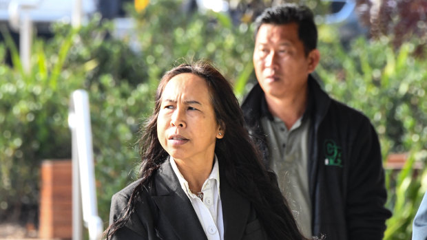 Supaporn Chomphoo, mother of Danukul Mokmool, arrives at the Coroners Court in Sydney on Monday.