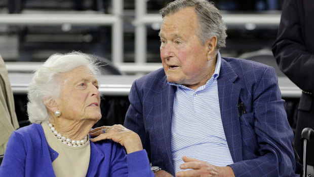 Former US president George HW Bush was hospitalised the day after the funeral of his wife Barbara Bush.