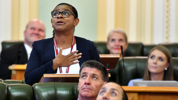 The Member for Cook, Cynthia Lui,  giving her maiden speech at Parliament House in 2018.
