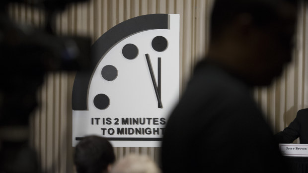 The Doomsday Clock is set at two minutes to midnight for a second year in a row. 
