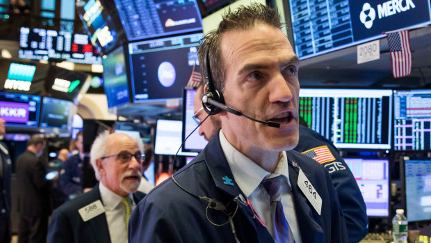 The tide's gone out: Traders on the New York Stock Exchange Floor.